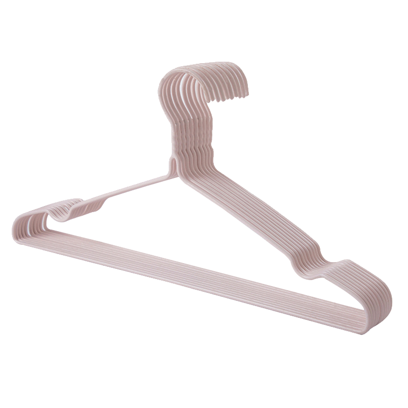 奇桄烁浸塑衣架40cm粉色10个/组高清大图