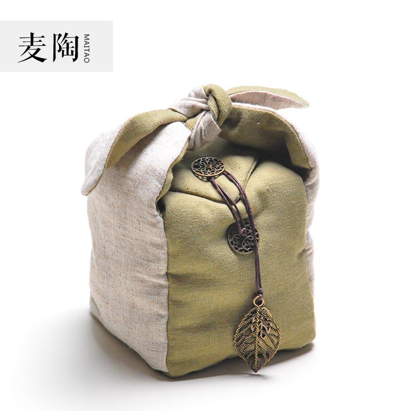美帮汇一壶四杯袋旅行便携收纳袋茶杯袋茶壶袋快客杯袋壶包布袋加厚高清大图