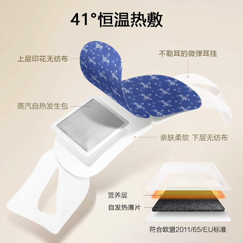 珍视明忆江南蒸汽眼罩 热敷发热缓解眼疲劳眼罩睡眠遮光透气男女 珍珠10片