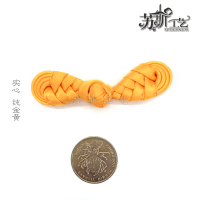 苏斯 手工盘扣唐装扣旗袍扣双色空心琵琶扣古装扣喜贴扣喜服盘扣实心琵琶盘扣 实心纯金黄