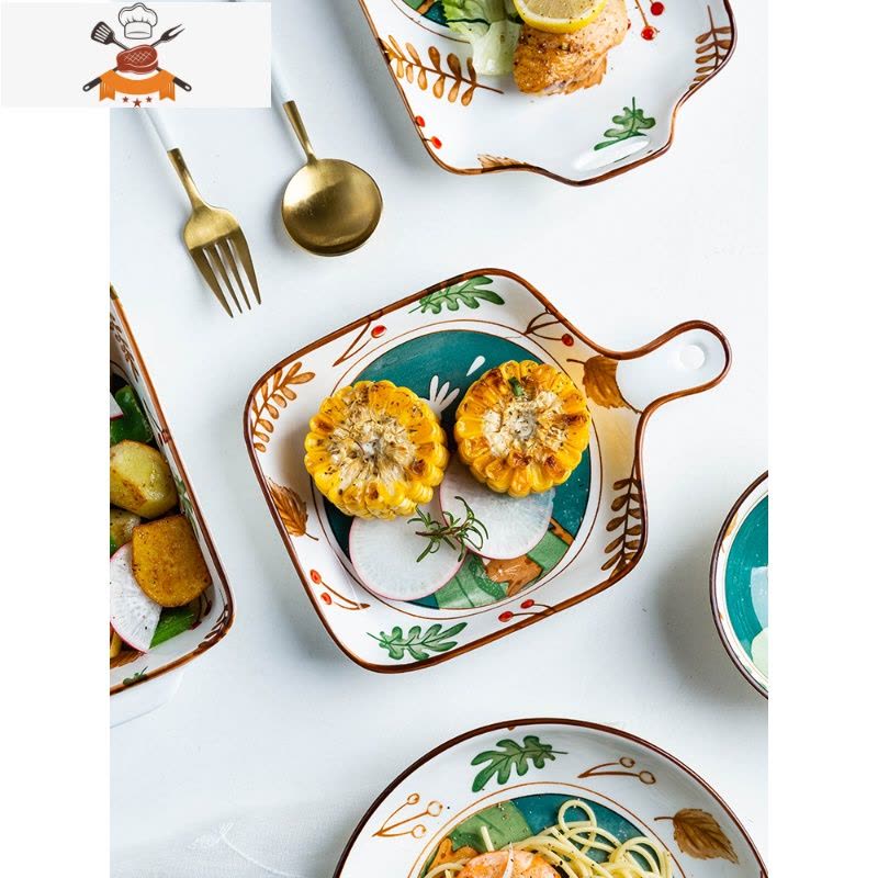 创意日式可爱碗盘餐具汤碗饭碗面碗个性家用碗碟套装网红 敬平 2人食9件套图片