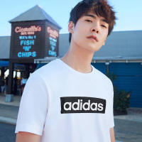 Adidas阿迪达斯短袖男装2018夏季新款运动服休闲透气短袖舒适百搭针织圆领T恤 圆领透气黑色DT2588