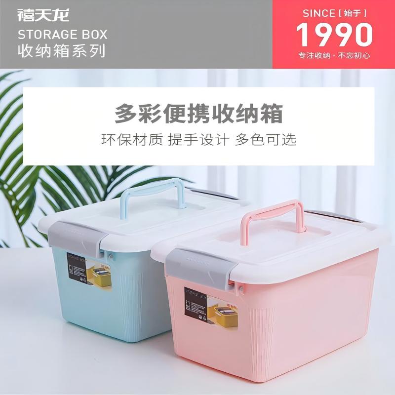 禧天龙(Citylong) X-6174手提箱3个装(透明白)家用塑料特大号储物玩具收纳箱衣服整理箱高清大图