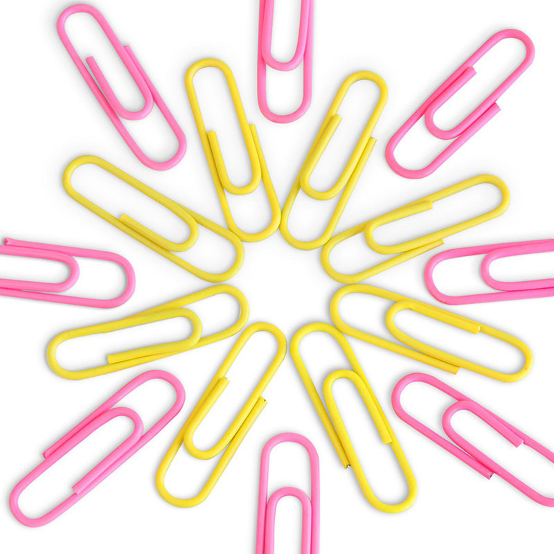 得力(deli)回形针0038 彩色创意可爱中号曲别针 办公用品 29mm 160枚/筒(5桶装)
