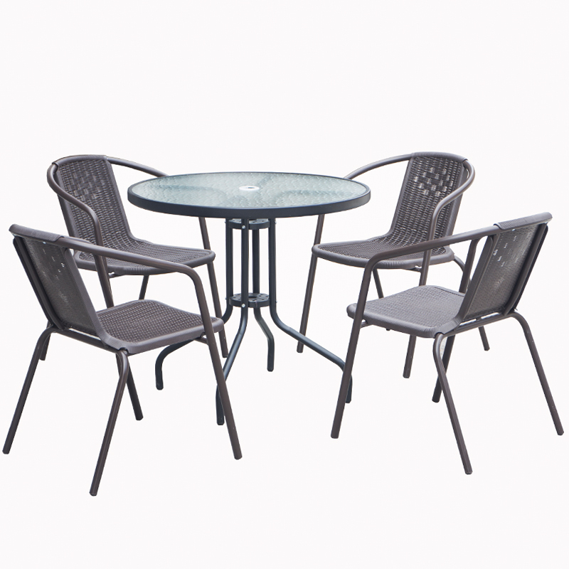 木匠户外休闲藤椅三件套遮阳伞组合单人小茶几露台庭院花园阳台小桌椅