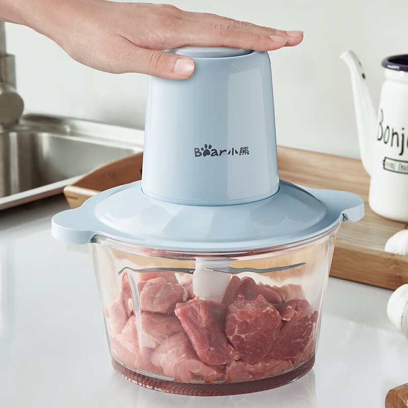 小熊 绞肉机家用电动玻璃多能料理机绞馅机碎肉打肉机切菜搅拌机QSJ-C03B1