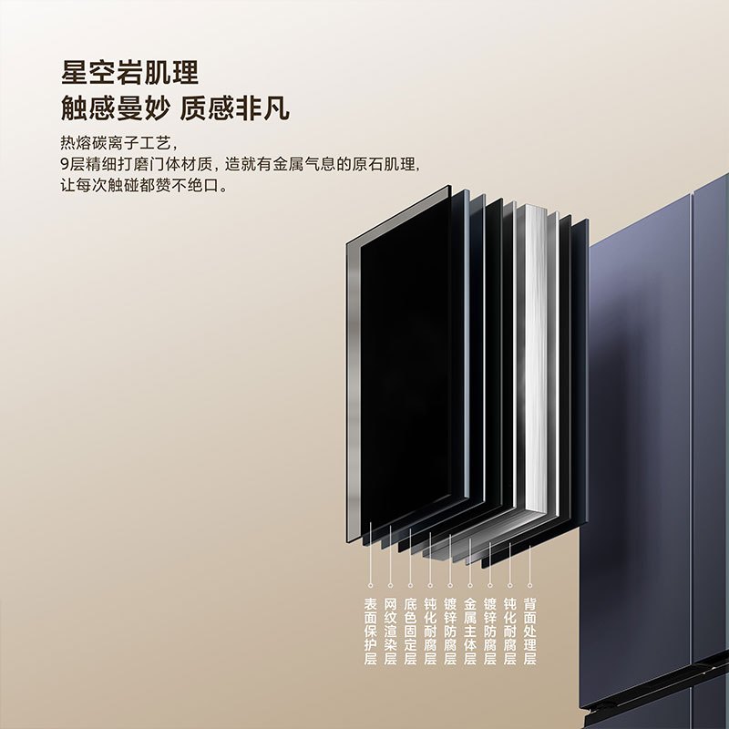 小米米家冰箱410L十字对开门双开门一级能效银离子除菌净味分区养鲜超薄大容量家用BCD-410WMSA