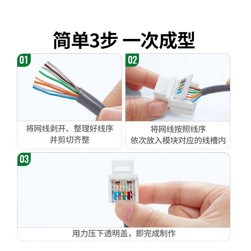 绿联超五类网络模块/面板35972 超五类[工程款]免打模块 1个高清大图