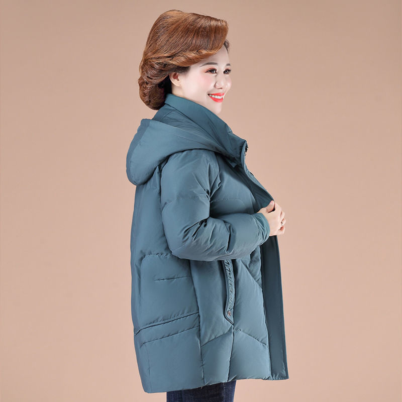 爱博尔保暖棉衣秋冬季女装新款时尚宽松休闲中老年妈妈装洋气外套