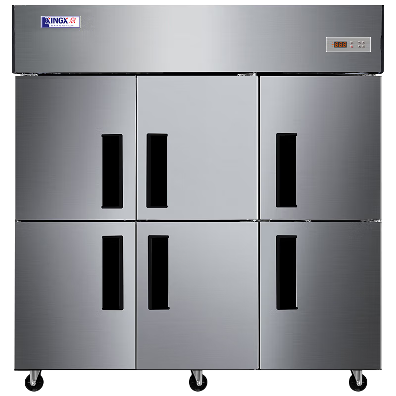 星星BD-1300TE六门全冷冻1229升厨房商用保鲜设备 单温冷冻冷柜 单温商用冰箱 不锈钢冷冻保鲜柜 铜管制冷