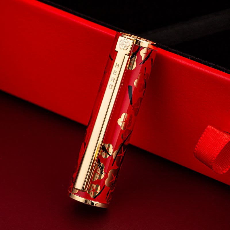 英雄（HERO）钢笔90周年纪念笔 12K金笔尖礼盒套装礼物送礼品笔老师 宝珠笔头签字笔二合一H72图片