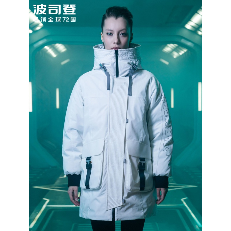 波司登新女时尚保暖科技感面料连帽羽绒服B90142754D