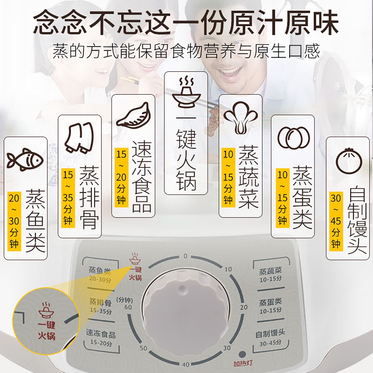 爱仕达(ASD) 电蒸锅 AZ-Y28J105 电炖锅 10L大容量 304不锈钢 自动断电多功能锅 双层蒸笼高清大图