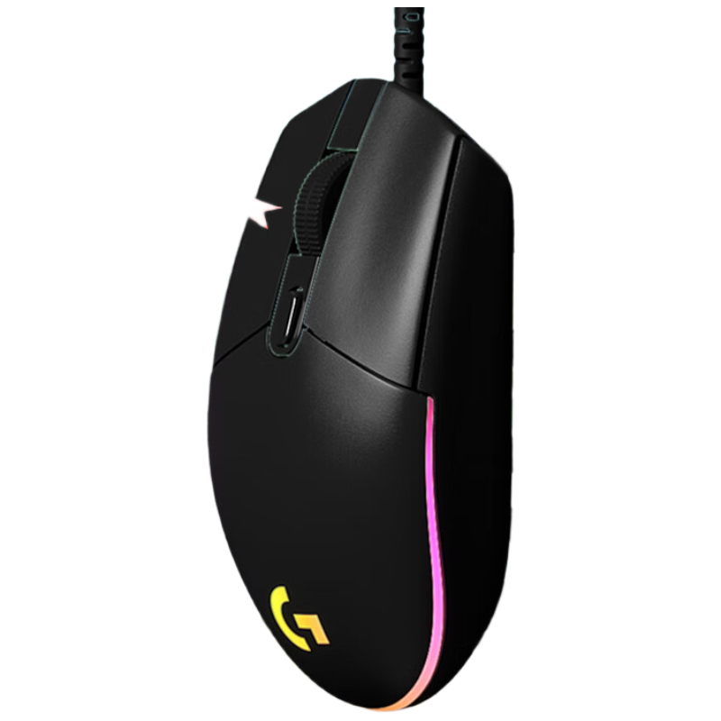 罗技(G)G102第二代游戏鼠标 RGB流光灯效鼠标 轻量化 游戏级8000DPI传感器 黑色 200-8000DPI