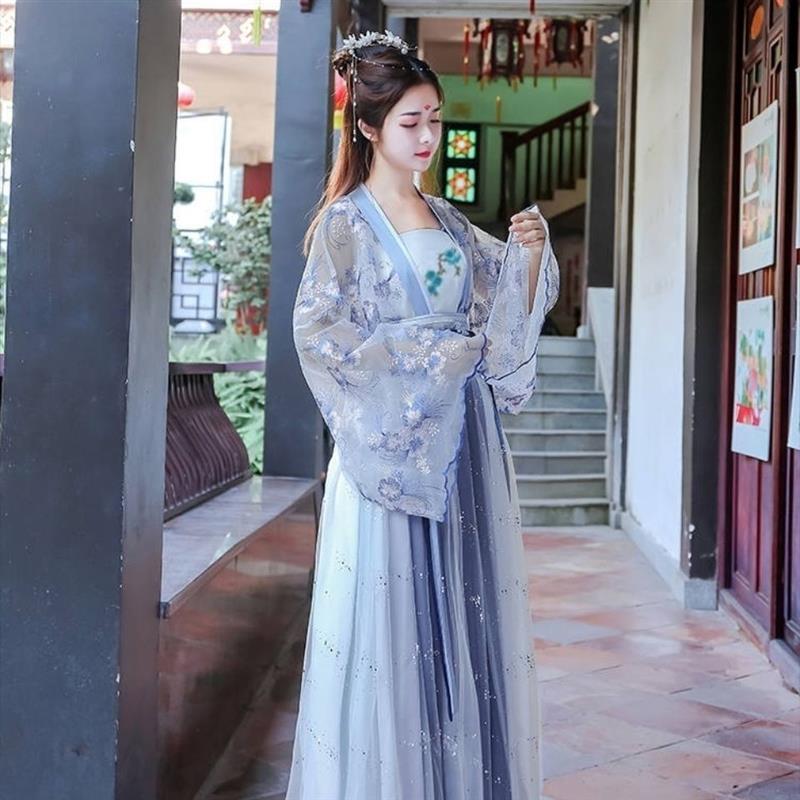 新款古装汉服仙女沧海赋花赋齐腰襦裙学生日常霸气古风费