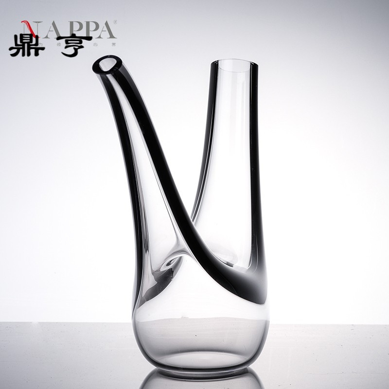 鼎亨无铅水晶玻璃分酒器壶醒酒器家用个性白鸽黑丝红酒葡萄酒具