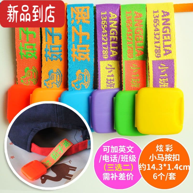 真智力摁扣幼儿园名字贴宝宝入托炫彩姓名贴名字牌可洗可拆卸免剪姓名条 QD001彩绣无图摁扣(6个一套,1-3天发货)图片