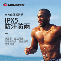 MONSTER/魔声 Clarity102真无线蓝牙耳机 黑色 5.0男女双耳入耳塞式运动跑步挂耳式通话苹果华为通用