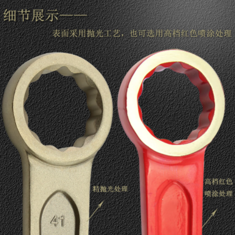 BOFANG/渤防铝青铜防爆德式敲击梅花扳手(整体模锻)1002-32-AL32mm 1 把高清大图