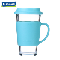 三光云彩(GLASSLOCK) 韩国进口玻璃水杯办公室钢化玻璃耐热茶水杯带把手500ml便携男女学生杯子