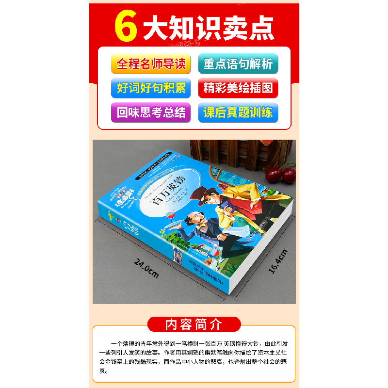 正版新书]百万英镑 (中小学生课外阅读指导丛书)无障碍阅读 彩插高清大图