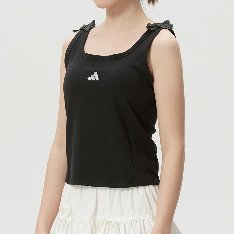 阿迪达斯（adidas）无袖T恤女装新款健身瑜伽运动外穿短款吊带背心打底衫KB6417 ZP高清大图