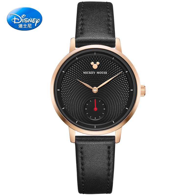 迪士尼disney手表女生潮流石英表个性秒针表盘女士时尚腕表视频