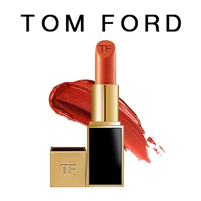【专柜正品】汤姆福特（TOM FORD）黑金黑管白管TF口红唇膏 黑管44# 橘红带细闪 赠精美礼盒礼袋
