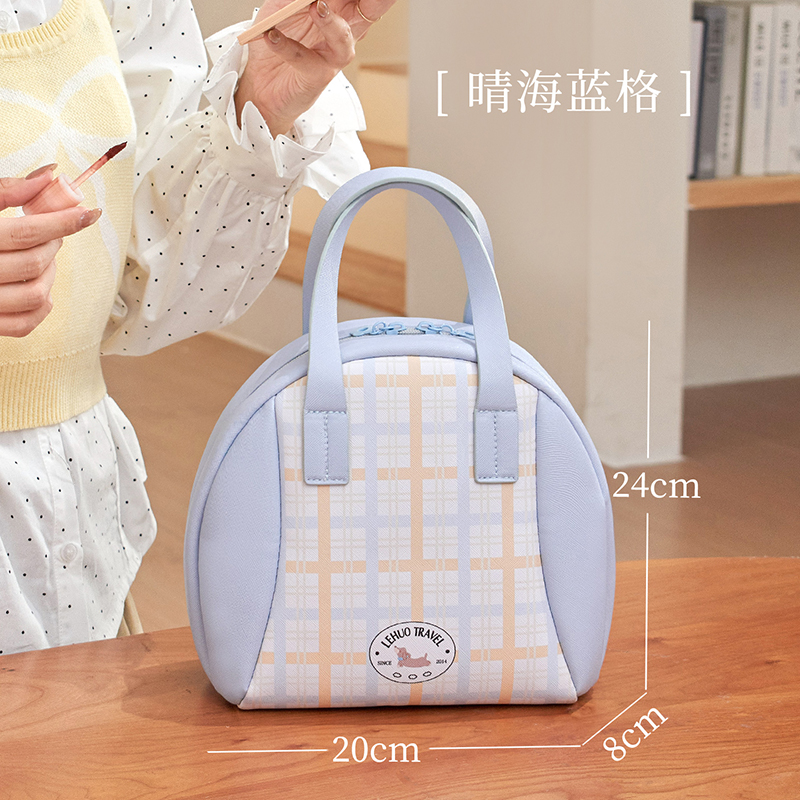 化妆包女大容量2026新款便携式外出分区收纳化妆刷袋超火高奢高端 晴海蓝格