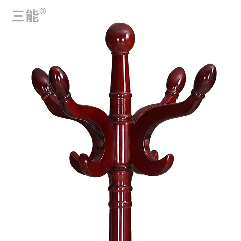 三能 办公家具 简约现代实木衣帽架落地式卧室内立式门厅创意挂衣架办公室大衣架其他木质衣帽架高清大图