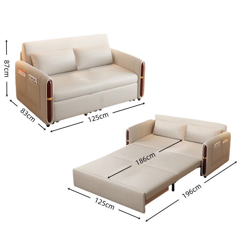 智叶舟折叠沙发双人位125*83*87cm张高清大图