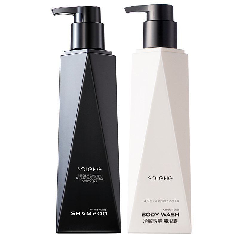 和风雨 净澈爽肤洗护套装 洗发水490g+沐浴露490g 去屑蓬松留香洗头膏沐浴液HYH-066!高清大图