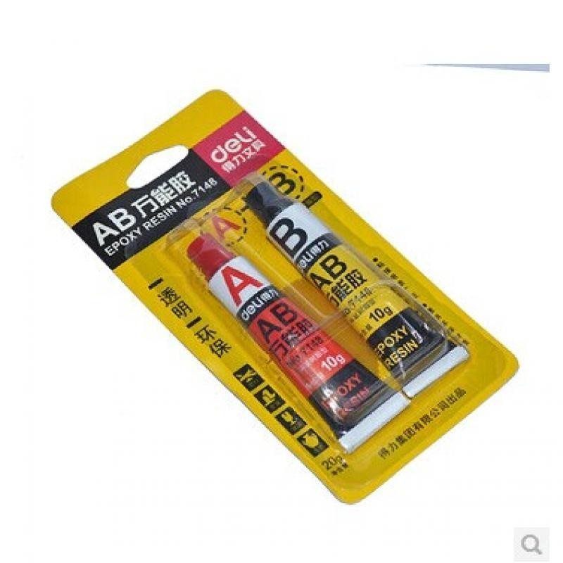 得力7148-AB塑料金属玻璃陶瓷 强力胶20g(卡)