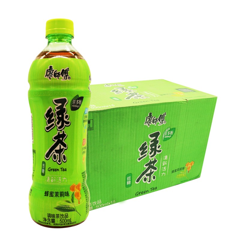 康师傅绿茶蜂蜜茉莉味低糖 500ml*15瓶装整箱茶饮料 清新活力 调味茶饮品 夏季饮品高清大图