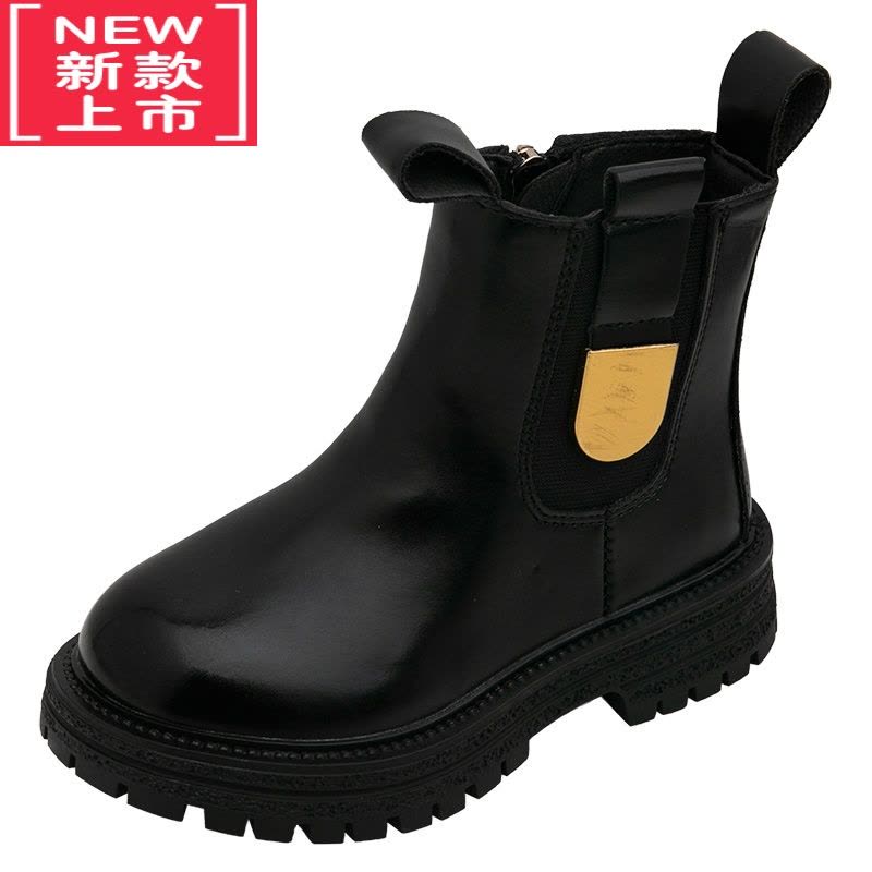 可莉允儿童马丁靴加绒二棉2022秋冬款男童鞋子女童靴子短靴炸街单靴大童图片