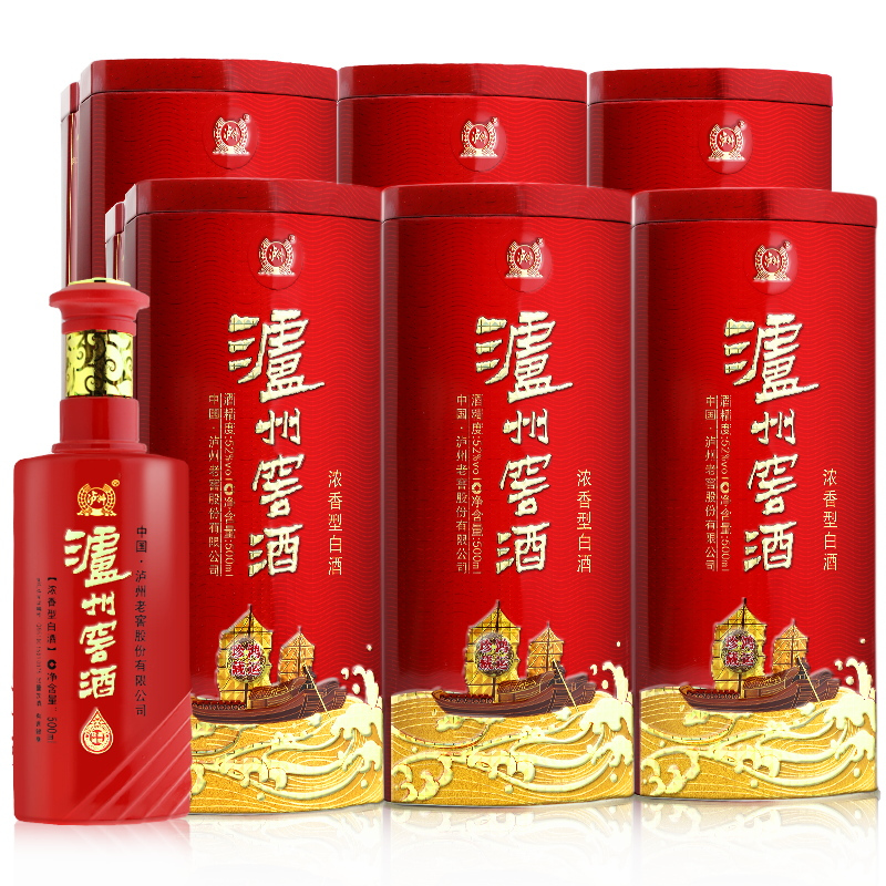 泸州老窖出品 泸州窖酒 珍藏鸿运 52度浓香型白酒 500ml*6瓶 整箱装
