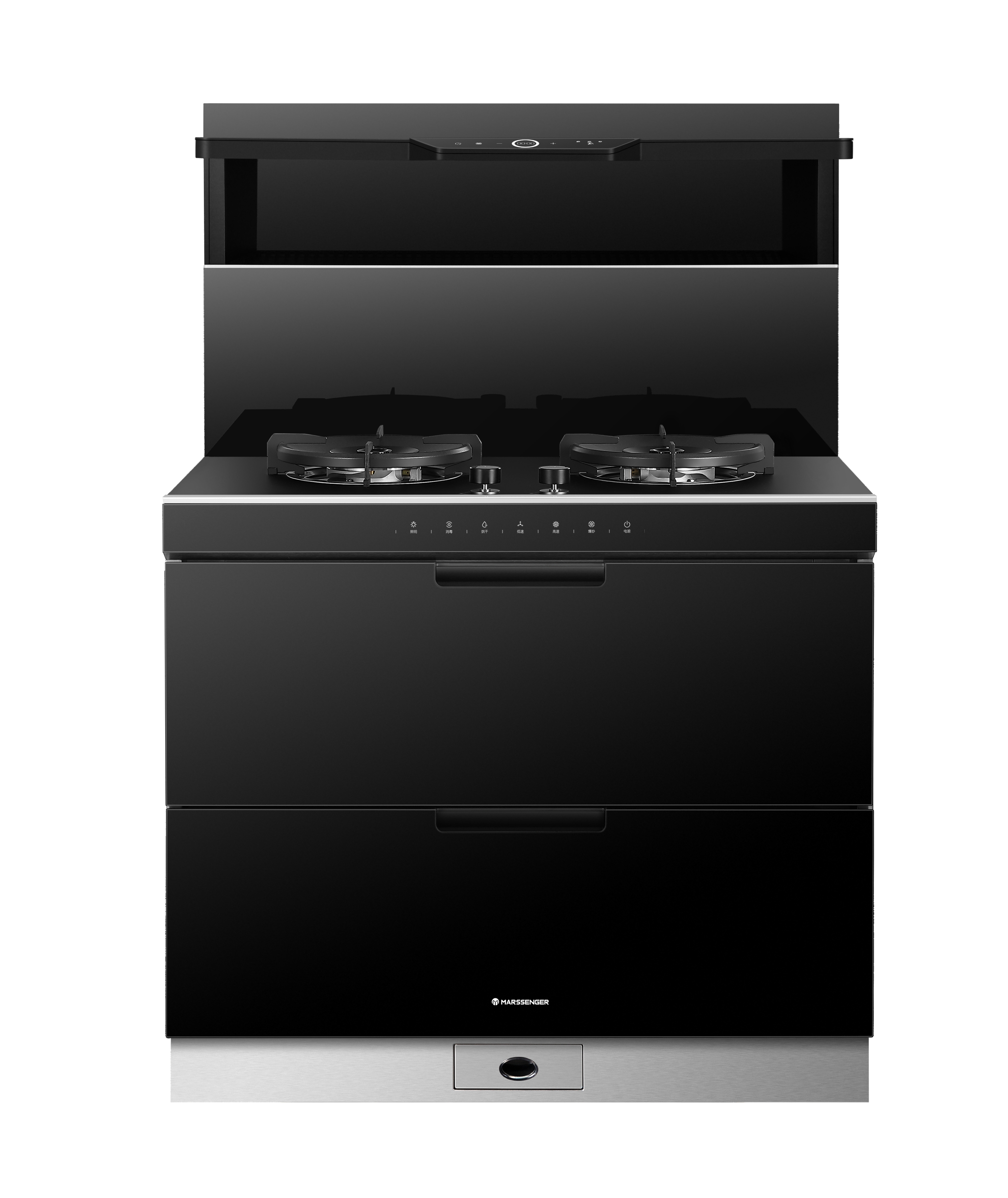 火星人(marssenger)集成灶JJZT-F91BX01R钢化玻璃台面油烟机燃气灶消毒柜 右排烟 天然气