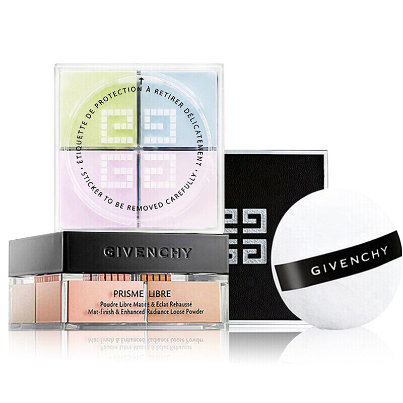 Givenchy纪梵希 轻盈无痕四色散粉 4x3g 四宫格幻彩蜜粉 明星色号1#轻柔淡彩 遮瑕 各种肤质 法国进口