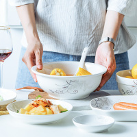 富昱景 陶瓷饭碗组合乔迁送礼实惠餐具套装家用餐具4个装