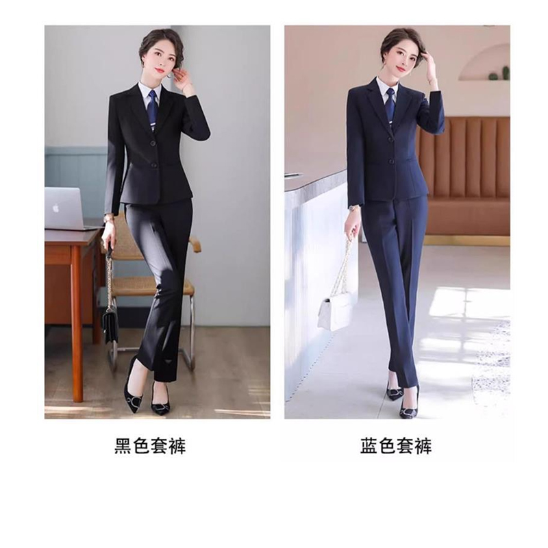 定制西服工装工作服套装 春秋款女士款(黑色/藏青色详询客服)高清大图