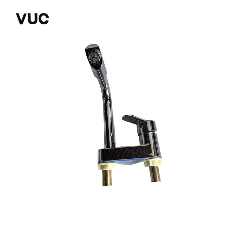 VUC 冷热双孔水龙头 304板凳小弯 个高清大图