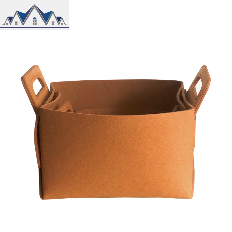 北欧毛毡折叠收纳筐家用零食玩具杂物加厚手提收纳箱脏衣服收纳篮 三维工匠高清大图