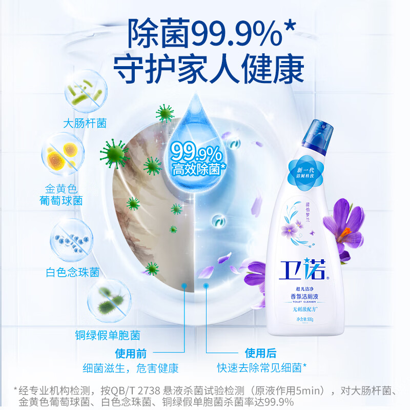 蓝月亮 卫诺 香氛洁厕液500g*2(清怡罗兰) 洁厕灵 1套高清大图