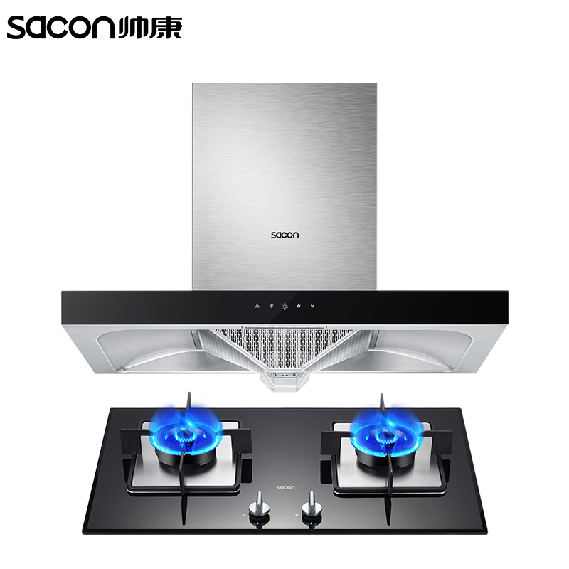 帅康(sacon)油烟机灶具套装抽油烟机燃气灶两件套20立方TE6965+68B厨卫厨房欧式吸油烟机煤气灶烟灶套餐天然气