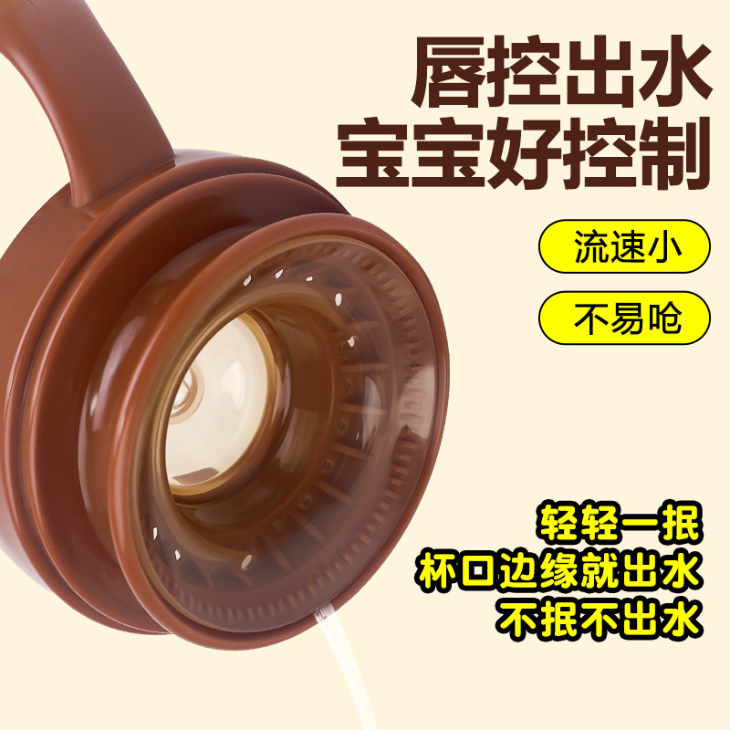 美玲妈妈棕色嘬口杯宝宝婴儿啜饮喝水杯家用儿童嘬饮牛奶杯唇控学饮杯子高清大图