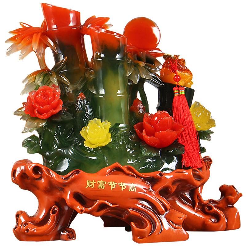 美帮汇财富节节高竹子摆件办公室摆设树脂工艺品家居装饰品商务开业礼品高清大图