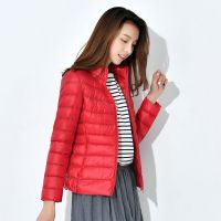 北极绒轻薄保暖羽绒服女短款立领时尚韩版修身2019冬大码女装外套羽绒外衣aL50W