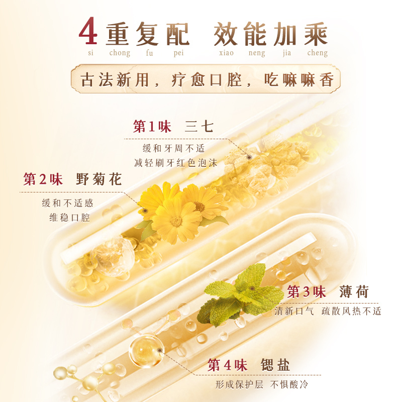六必治草本护龈牙膏150g*2支中药复配护龈