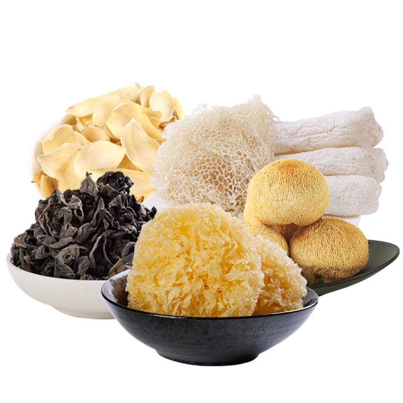 【年货送礼】盛耳（shenger） 菌菇干货礼盒装580g 银耳黑木耳猴头菇竹荪百合干山珍喜福如意 福建土特产高清大图