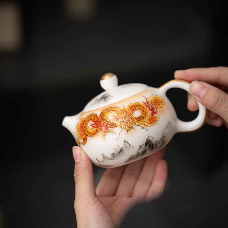 苏氏陶瓷/SUSHI CERAMICS J1005 龙行大运西施壶茶具套装 (单位:套)高清大图